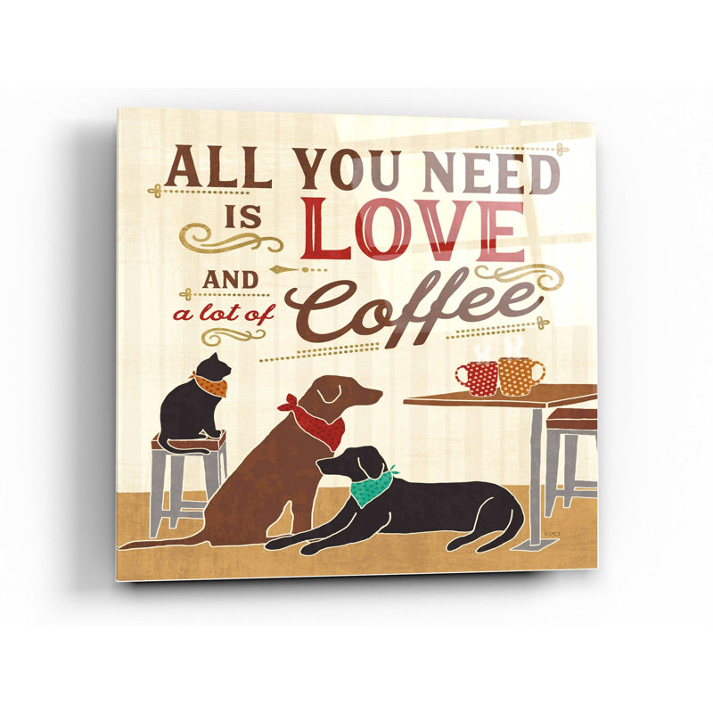 «Lark Manor ™« Coffee and Friends III »par Veronique Charron, art mural en verre acrylique, H 36 po x l 36 po
