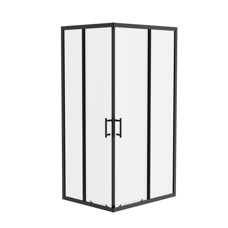 Higgs Sliding Door Slate Effect Rectangle Shower Enclosure with Tray  1900 x 1000 mm, White, Black