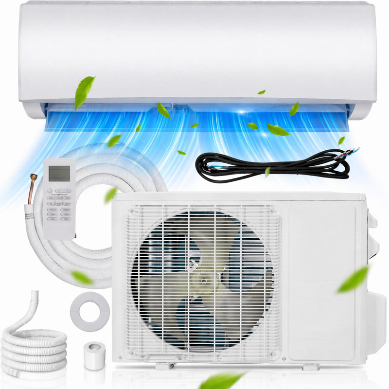 19 SEER2 9000 BTU Mini pompe à chaleur et climatisation divisée, refroidit / chauffe jusqu'à 450 pieds carrés, 115v, 9000