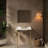 28" Bathroom Console Sink, White Ceramic Wall - Mounted Basin, 3 Standard Faucet Holes, Gold, Stainless Steel Support Structure With Detachable Towel Bar, High Performance, Easy To Clean, Scratch , No-1417740624