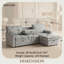 Canapé-lit modulaire Upholstery avec espace de rangement, port USB et 2 porte-gobelets sur les coussins de dossier-129387087