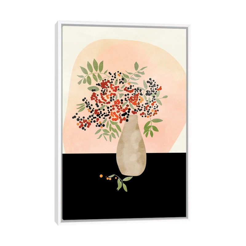 «Floral Still with Vase» par Ana Rut Bré - impression d'art graphique, Pas de tapis, H 26 po x l 18 po x 1,5 po