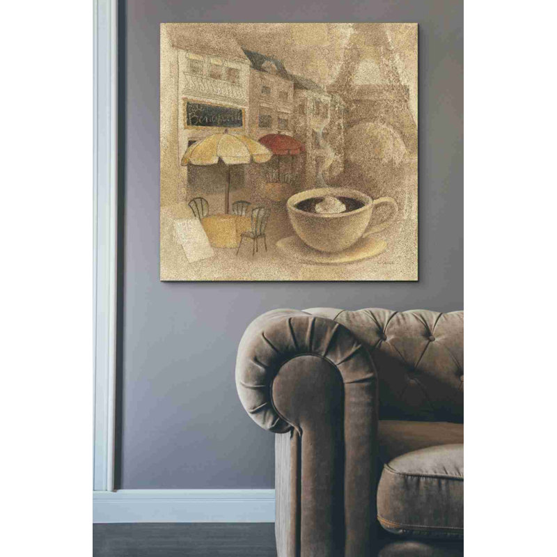 «Cafe de Paris II» par Albena Hristova, art mural sur toile, H 37 po x l 37 po x P 1,5 po