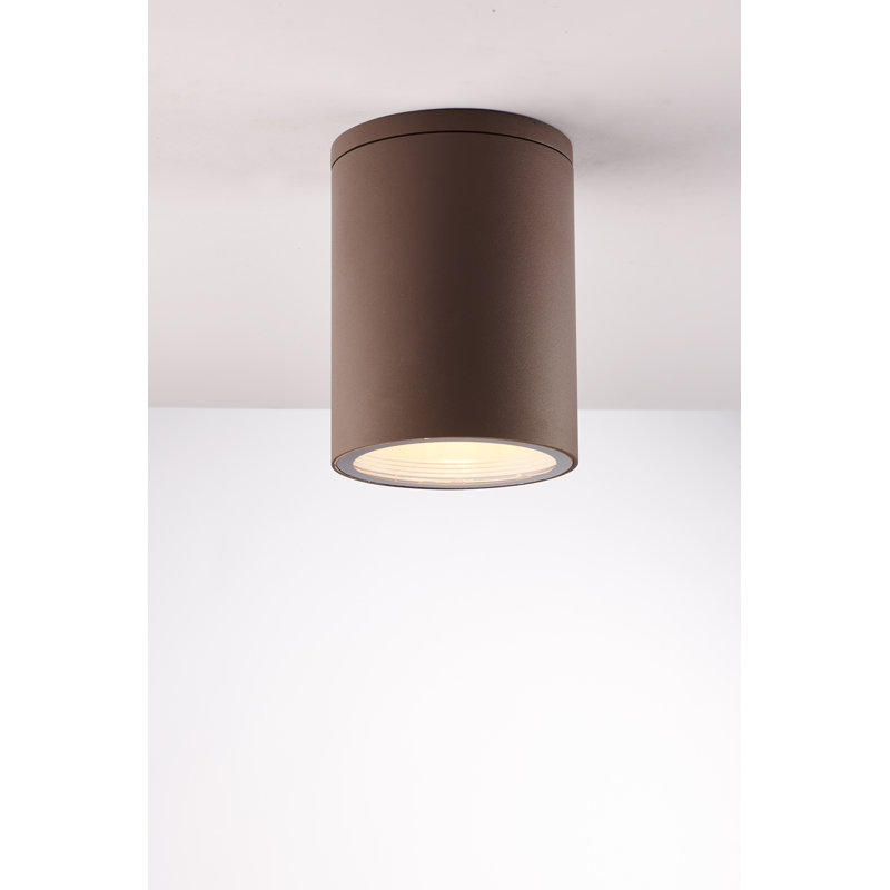 1 - Bulb Outdoor Flush Mount, Bronze