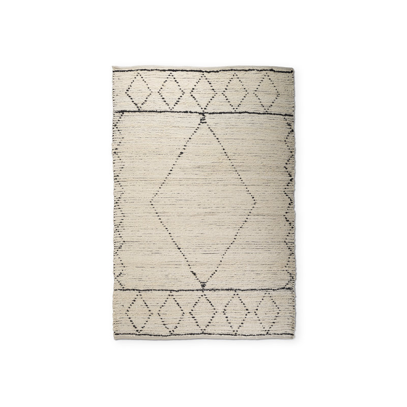 Cotton Geometric Indoor Rug, Rectangle 5' x 8'