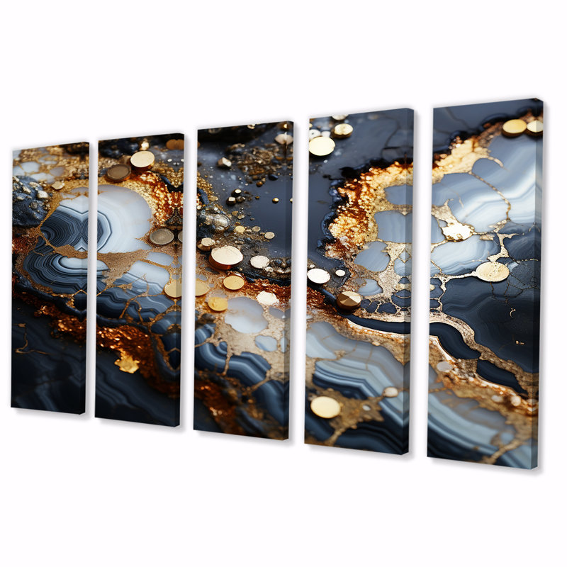 Mâle, art mural en toile 5 pièces, H 32 po x l 80 po