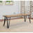 Aryven Industrial Wood Dining Bench, Rustic Dark Pine Finish