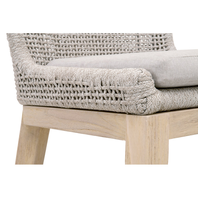 Tabouret de bar 26,5 po en teck avec coussin Dorey