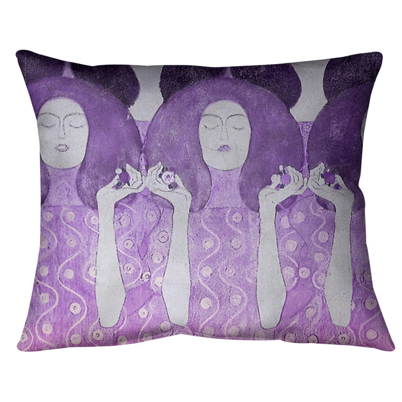 Coussin lombaire de mariés anges, 14 po x 10 po, Mauve, Duvet synthétique
