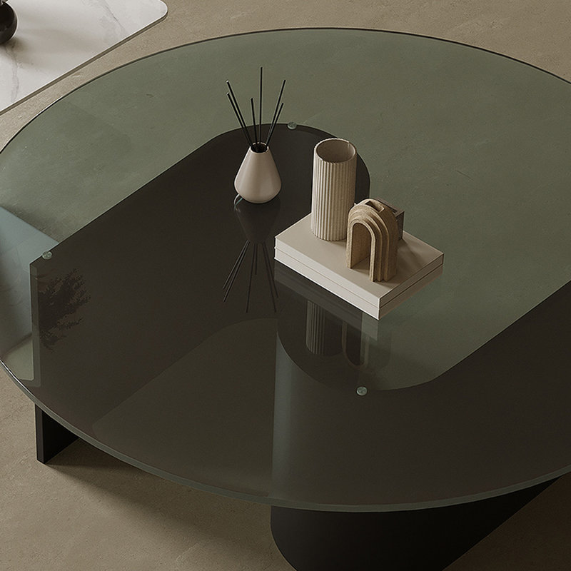 Table basse en verre trempé de style minimaliste