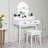 Gaisa White Vanity Set with Lighted Mirror, Makeup Dressing Table and Padded Stool-699325487