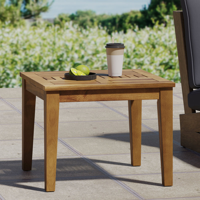 Transitional Wood Side Table - 30lbs Capacity, 20x20x15.86 Inches Made Of Wood, 20" W X D 15.86" H, Outdoor