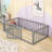 Wooden Floor Bed With Guardrails And Door-319040680