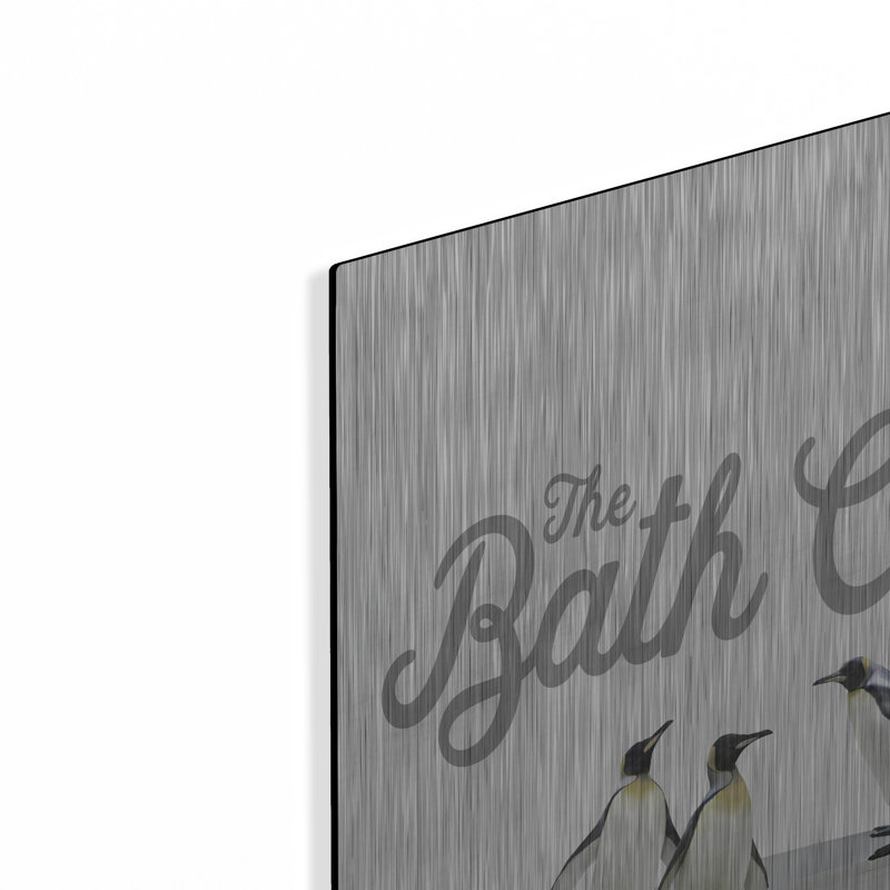 «Penguins 25 Cents Per Soak», art mural en métal avec lettres et lignes, 16 po x 24 po