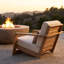 Momsen Outdoor Acacia Wood Lounge Chair With Removable Cushions
