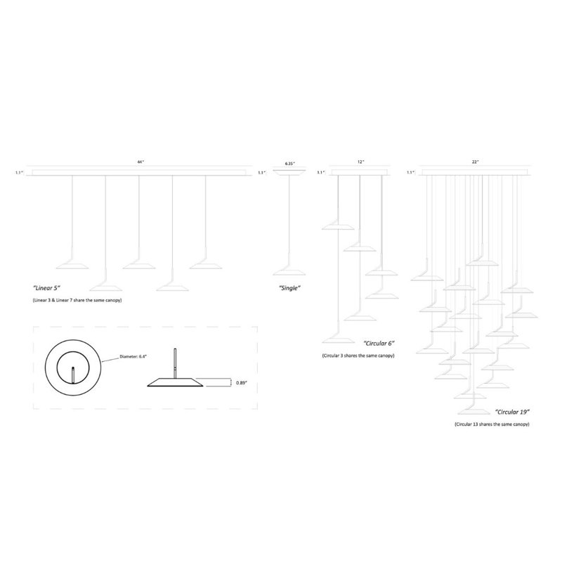 Luminaire suspendu en grappe 6 lumières Royyo, Chrome