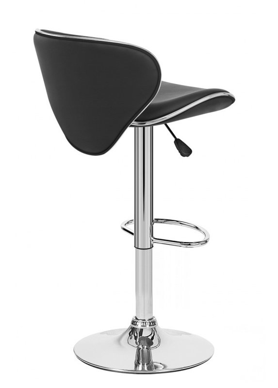 Boca Swivel Upholstered Faux Leather Adjustable Height Counter Stool, Black