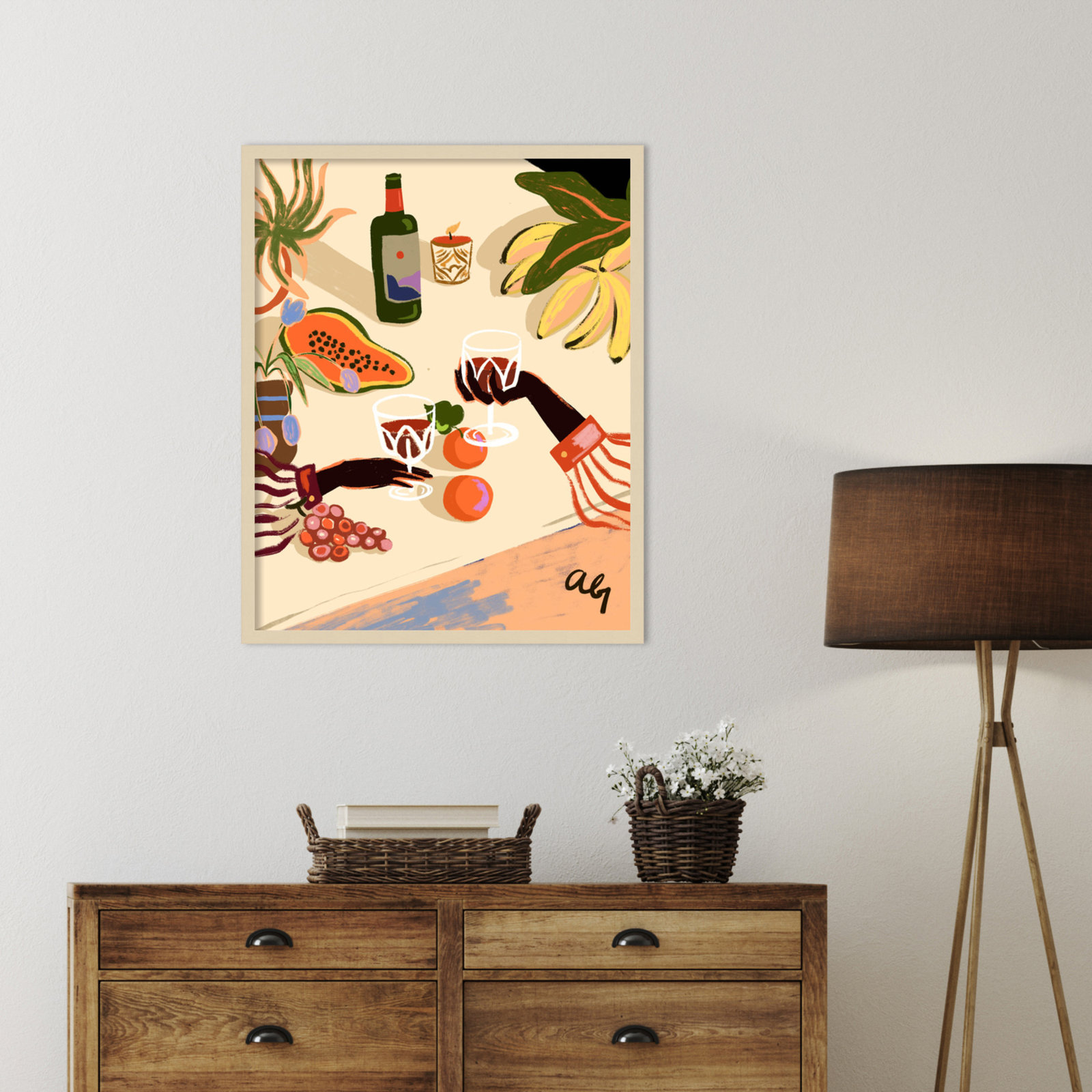 Pritchard "Cheers to You (Wine)" Print, Brown, 33" H x 27" W