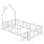 Cadre de lit simple pour lit d'enfant en bas âge, cadre de lit Montessori avec clôture et porte pour filles, tête de lit en forme de maison-1785381921