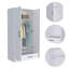 Armoire Ambery 180, deux tablettes, porte double, tringle en métal, un tiroir-714413995-714413993