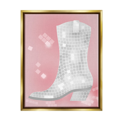 " Pink Disco Pattern Cowboy Boot " by Lil' Rue