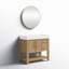 Ensemble de meuble-lavabo simple 35,4 po avec comptoir en pierre et miroir Maho