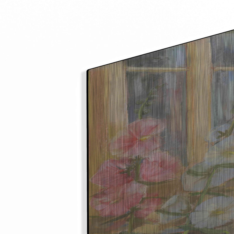 «Summer Hollyhocks» par Carol Rowan, art mural en métal, 16 po x 24 po, H 36 po x l 24 po