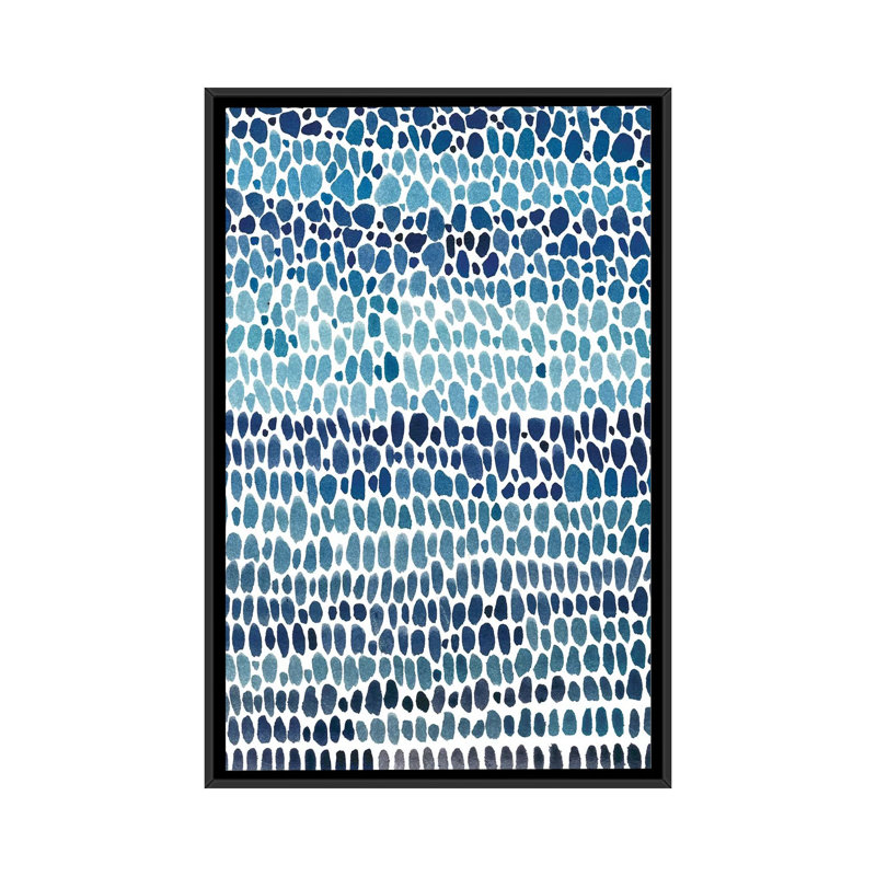 « blue evolution i », reproduction de peinture à l’aquarelle sur toile tendue, H 26 po x l 18 po x P 1,5 po, Pas de tapis