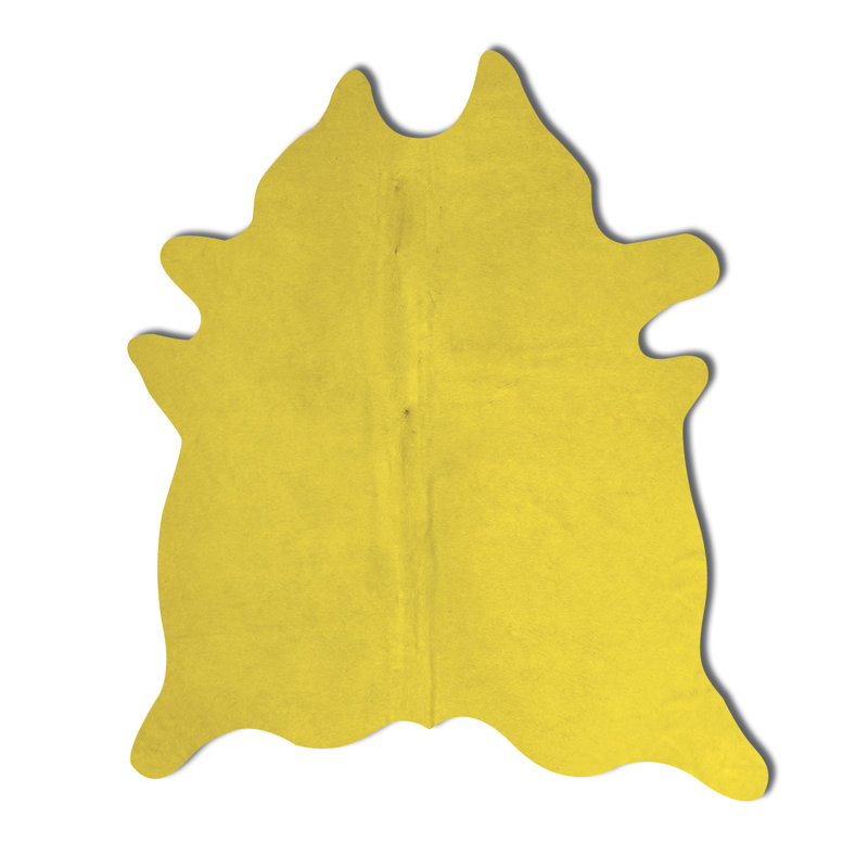 Tapis jaune en peau de vache Rondon