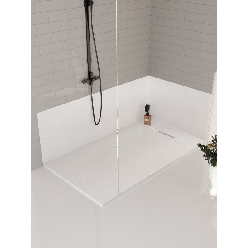 Base de douche en composite renforcé, Blanc mat, 48 po x 32 po