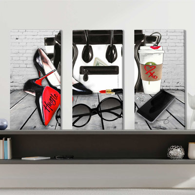 Hustle 1 by Jodi  3 Piece Wrapped Canvas Painting