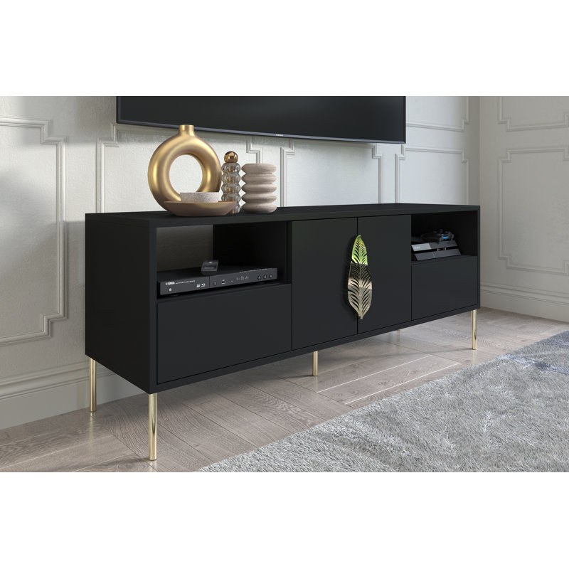 Adelyn Unfinished TV Stand for TVs up to 60", Black