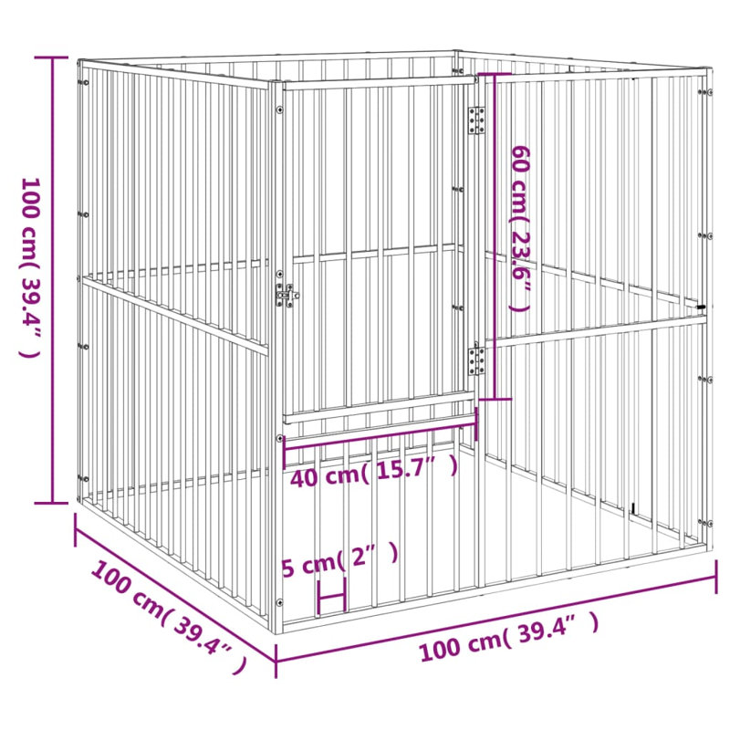 Ruma 100cm H Galvanised Steel Exercise Pen