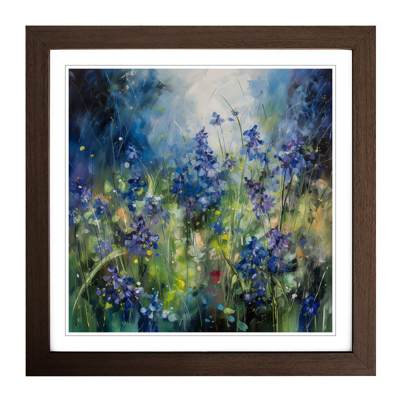 Bluebell Expressionism - Framed Print, Walnut