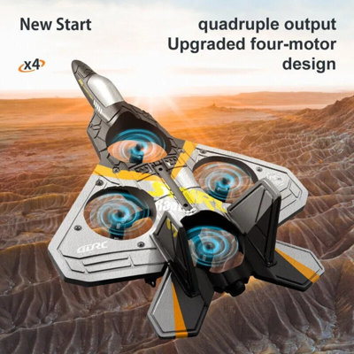 4drc V17 Remote Control Plane – 2.4ghz 6ch Epp Rc Airplane With 4 Motors, Stunt Roll, Cool Led Lights, Gravity Sensing – For Adults & Beginners