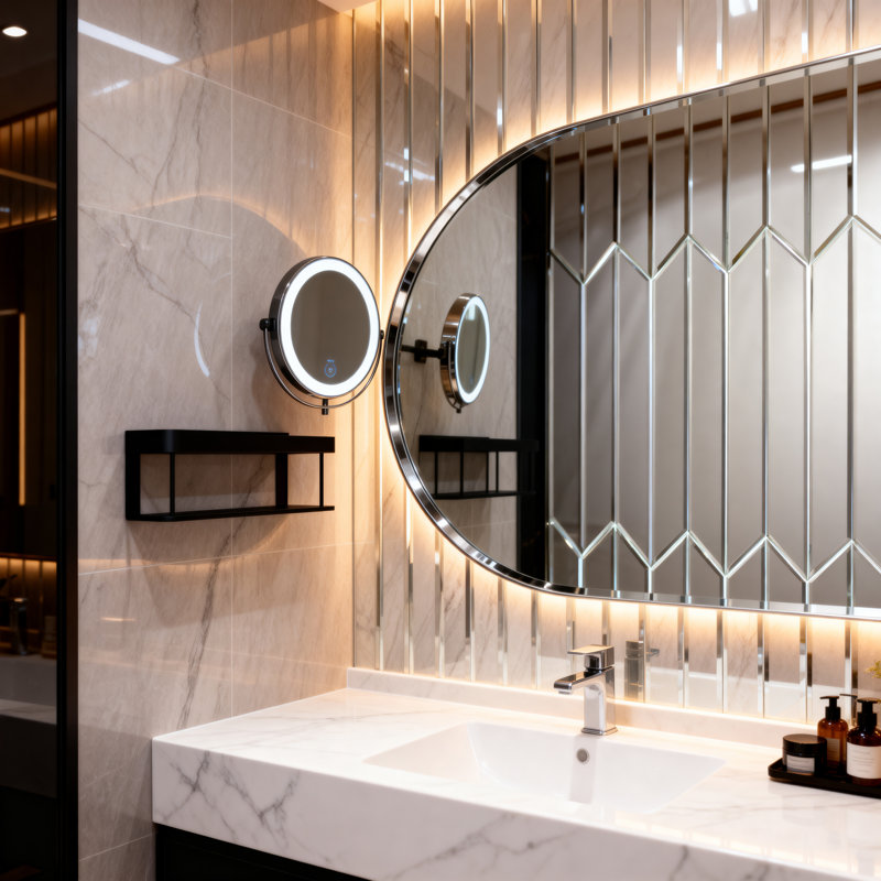Carrelage mural de cuisine et de salle de bain 3 po x 11,75 po Miroir
