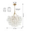 Lustre suspendu doré avec abat-jour sphérique en verre transparent fileté - Hauteur réglable, idéal pour le salon, la salle à manger, la cuisine (sans ampoules)-834005114