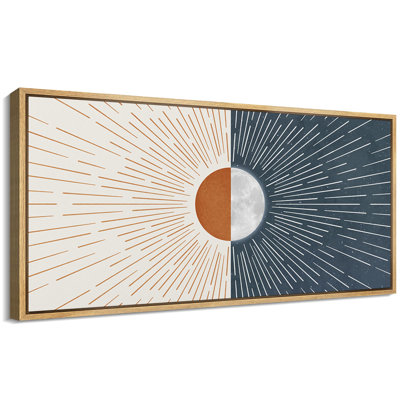 Sun and Moon Radiant Dawn Abstract Sunburst, reproduction d'art sur toile