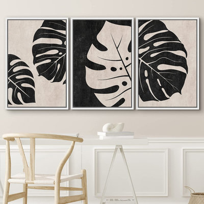 Ensemble de 3 impressions sur toile à cadre flottant