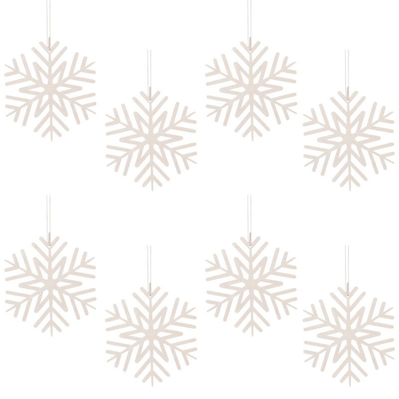 Ornements de Noël découpés en forme de flocon de neige - 5 po - ensemble de 8