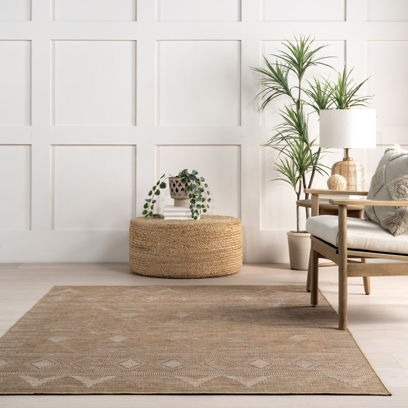 Olive Classic Geometric Machine Washable Area Rug, Runner 2'8" x 8'