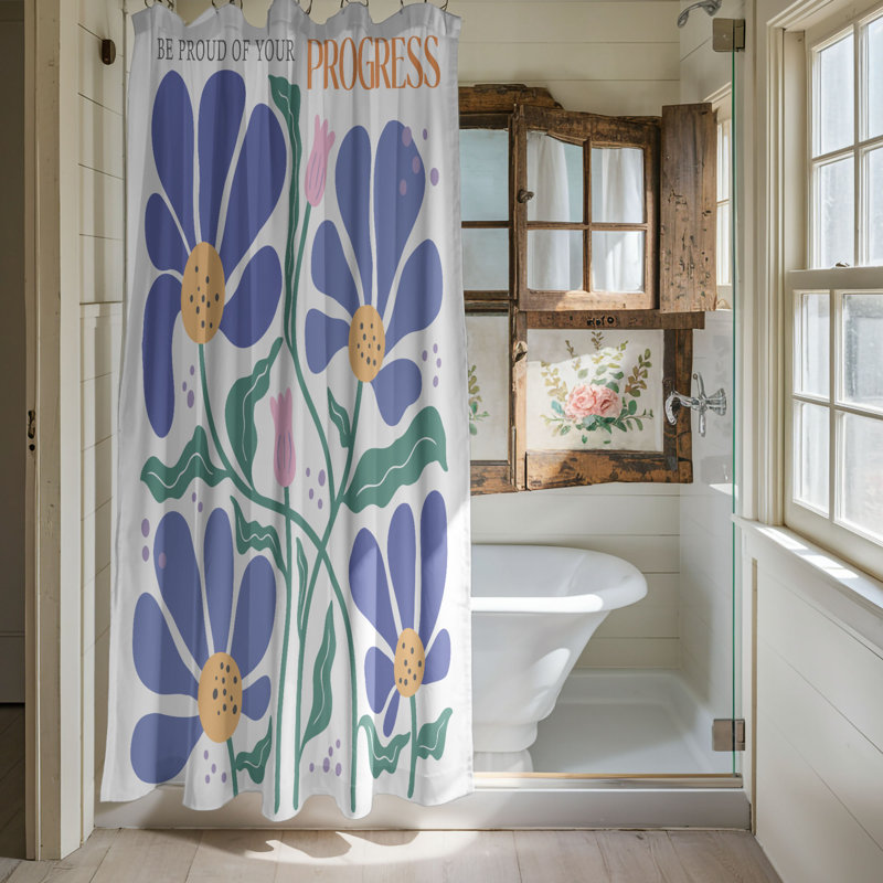 Hippie Flower Essence - 1 Piece Standard Shower Curtain, H 74 po x l 71 po