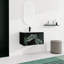 Meuble-lavabo de 30 po. Lavabo en céramique et porte à fermeture en douceur. Moderne. Contreplaqué. Noir Facile à entretenir