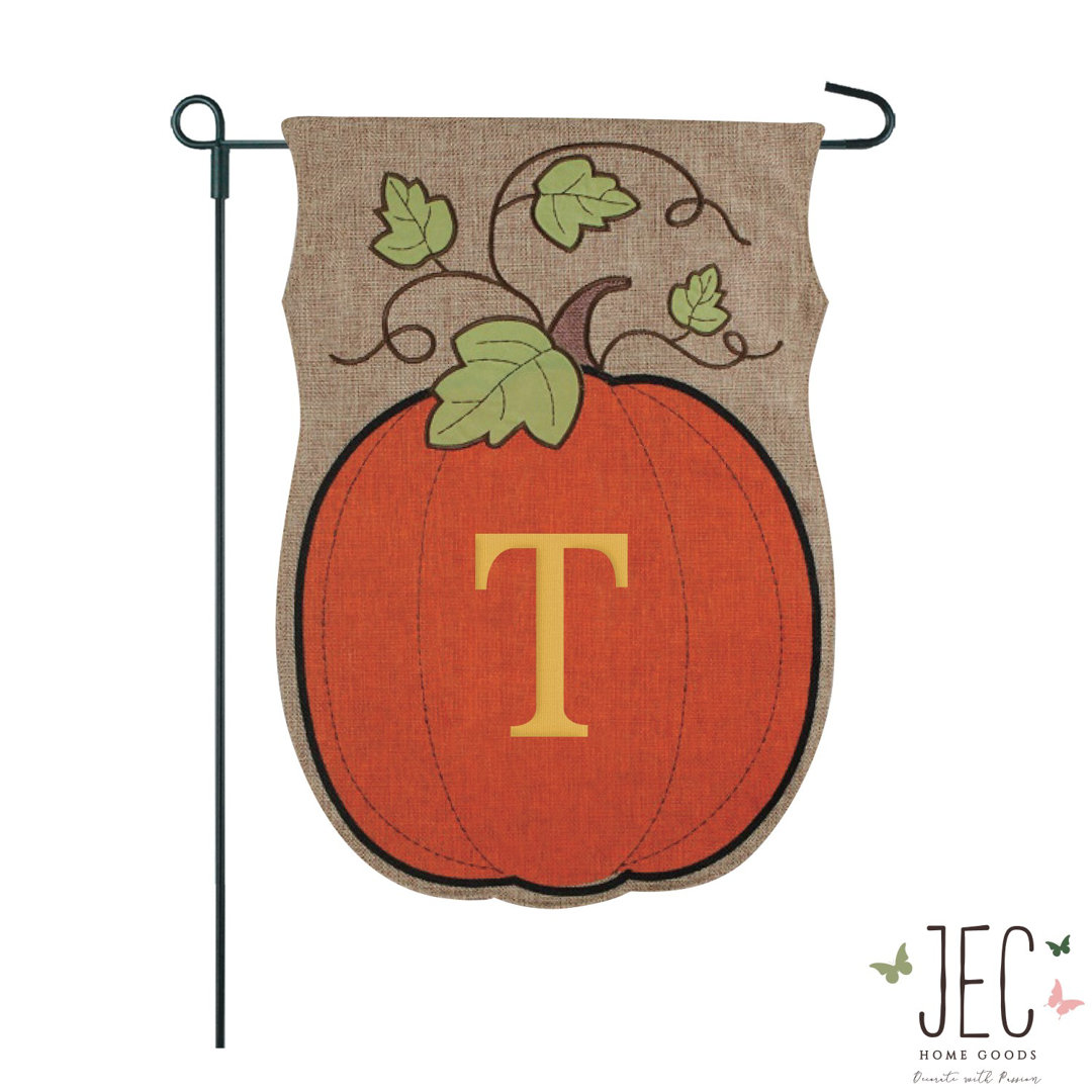 Double Sided 18'' H x 12.5'' W Thanksgiving Garden Flag JEC Home Goods Monogram 