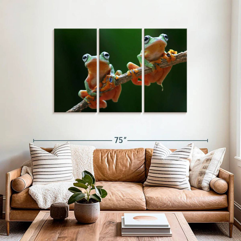 Brampt Two Wallace's Flying Frogs, 24" H x 38" W