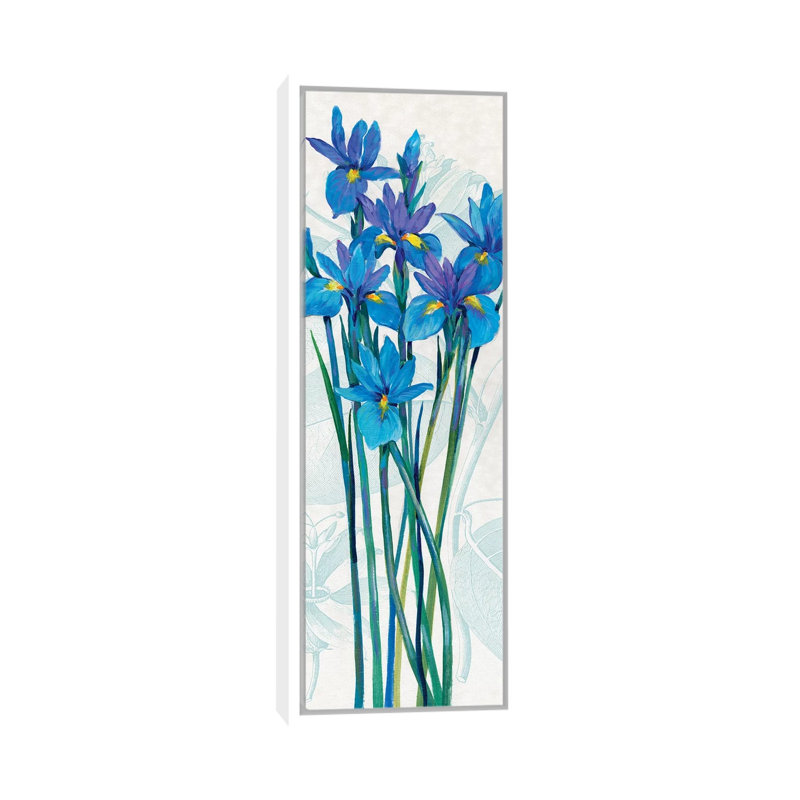 «Blue Iris Panel I» par Tim Ottoole, reproduction d'art graphique sur toile, H 36 po x l 12 po x P 1,5 po