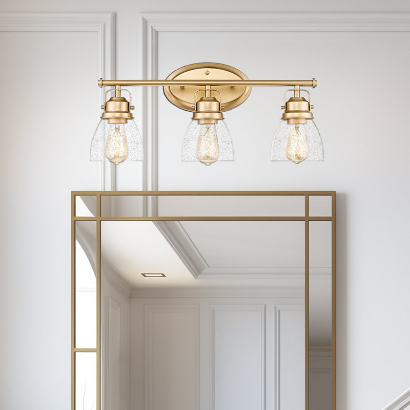 Koos Gold Vanity Lights for Mirror,Bathroom Vanity Lighting with Glass Shades, Bathroom Vanity Light