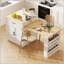 Îlot de cuisine polyvalent avec table extensible et plusieurs options de rangement