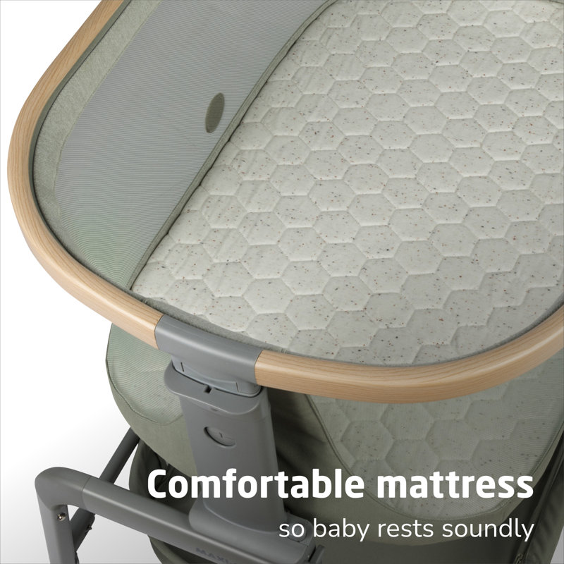 Iora Bedside Crib with Mattress, Green