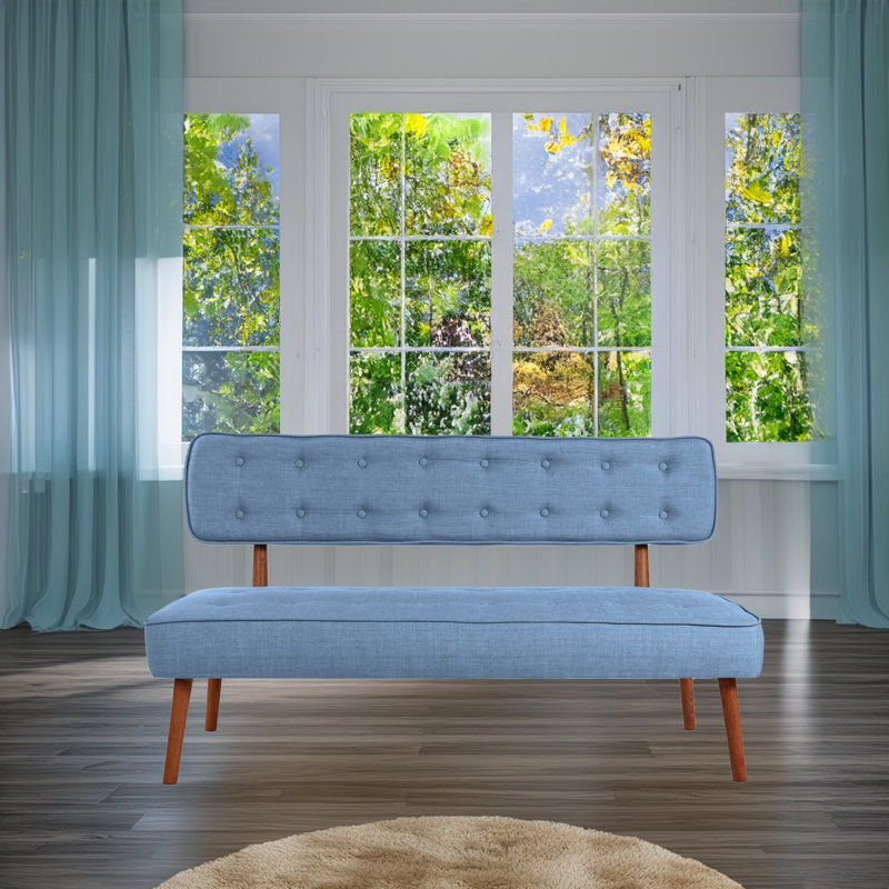 Banc rembourré en polyester, Indigo